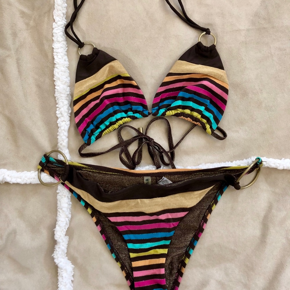 Vitamin A Multi Color Stripe Bikini